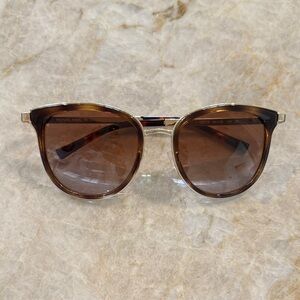 Michael Kors Tortoise Brown Cat-Eye Sunglasses with Gold Accents